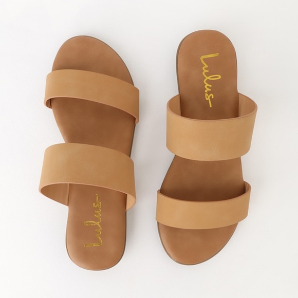 Lulus Shoes - Natural Slide Sandals - NWT